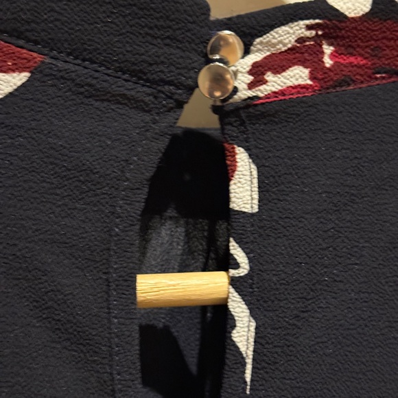 Only Black Blouse with Red Floral Design - Picture 3 of 6